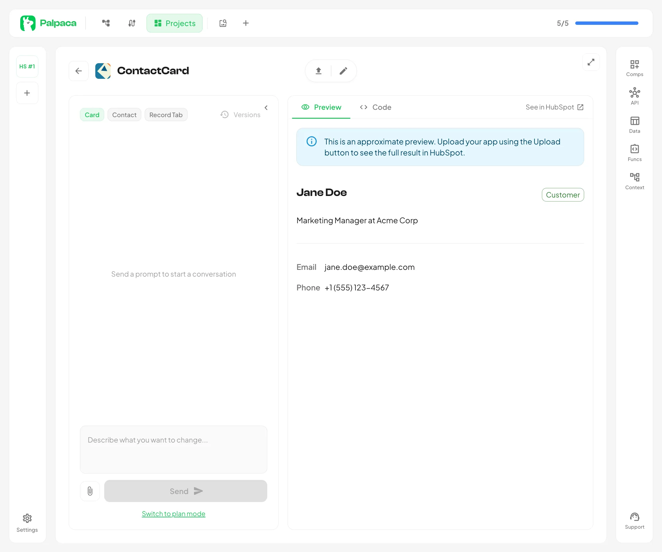 The editor in build mode