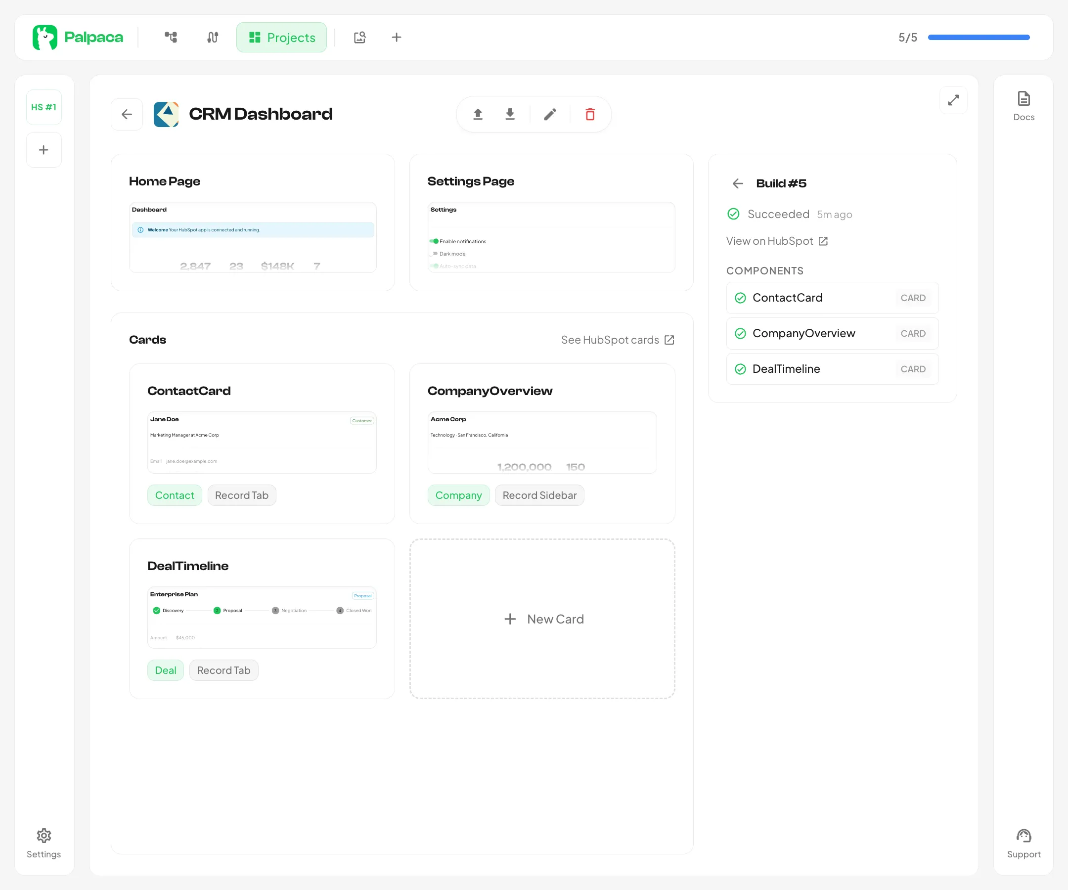 A successful build showing all components passed